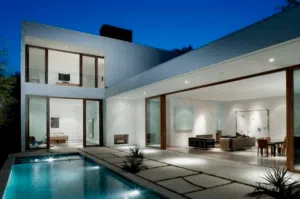 casa prefabricada con piscina
